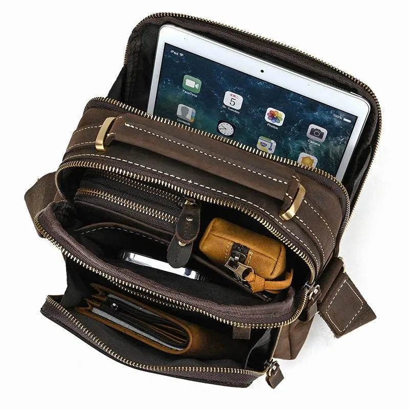 Retro Style Leather Shoulder Bag Men’s Crossbody Messenger Bag