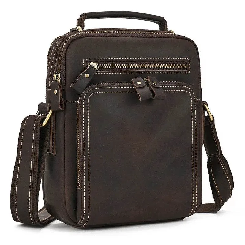 Retro Style Leather Shoulder Bag Men’s Crossbody Messenger Bag