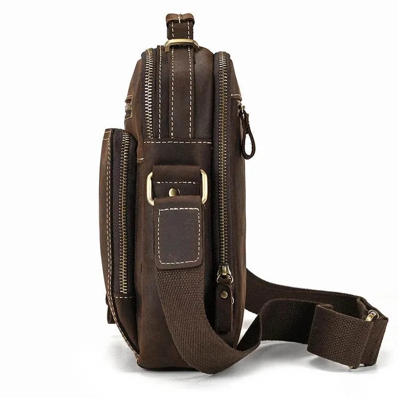 Retro Style Leather Shoulder Bag Men’s Crossbody Messenger Bag