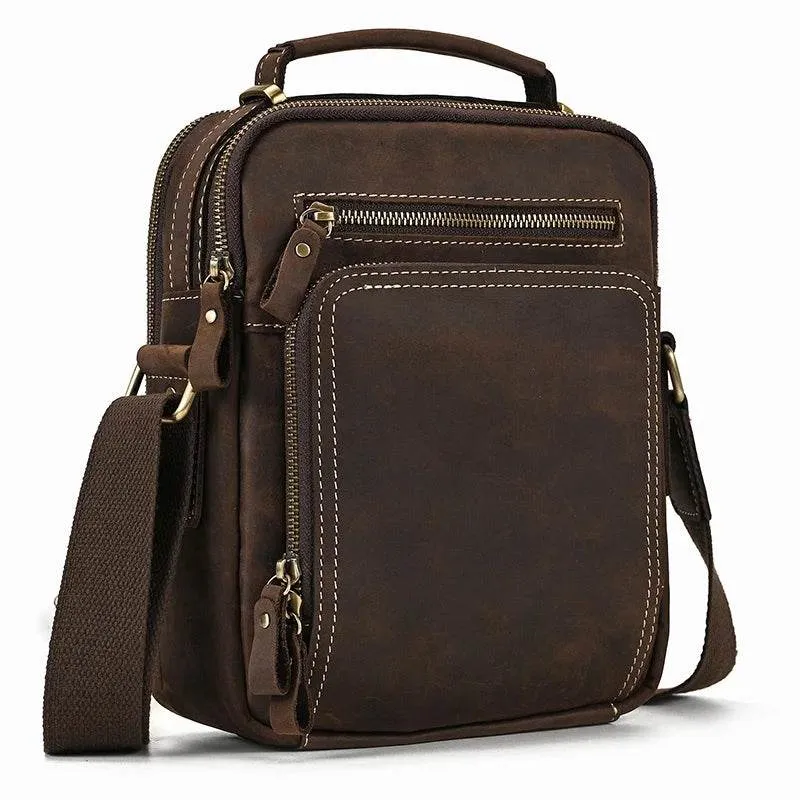 Retro Style Leather Shoulder Bag Men’s Crossbody Messenger Bag