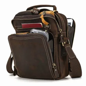 Retro Style Leather Shoulder Bag Men’s Crossbody Messenger Bag