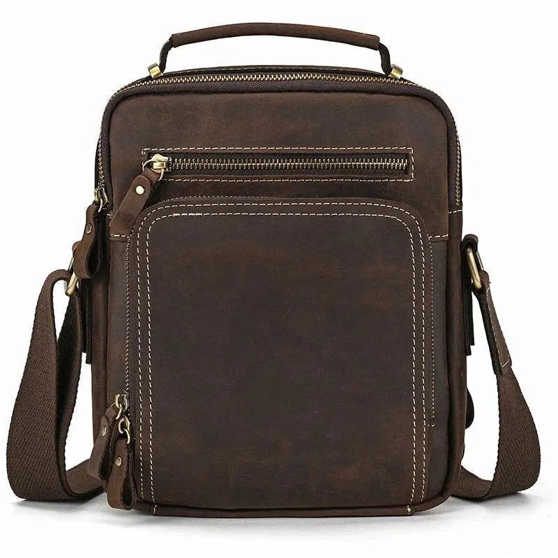 Retro Style Leather Shoulder Bag Men’s Crossbody Messenger Bag