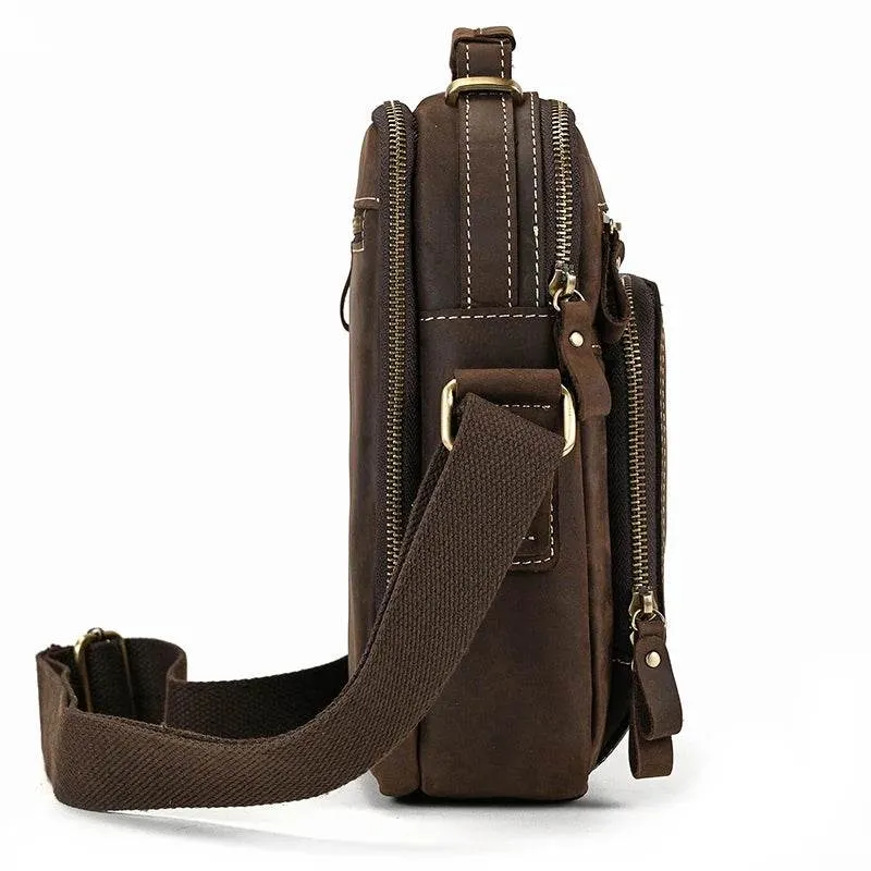 Retro Style Leather Shoulder Bag Men’s Crossbody Messenger Bag