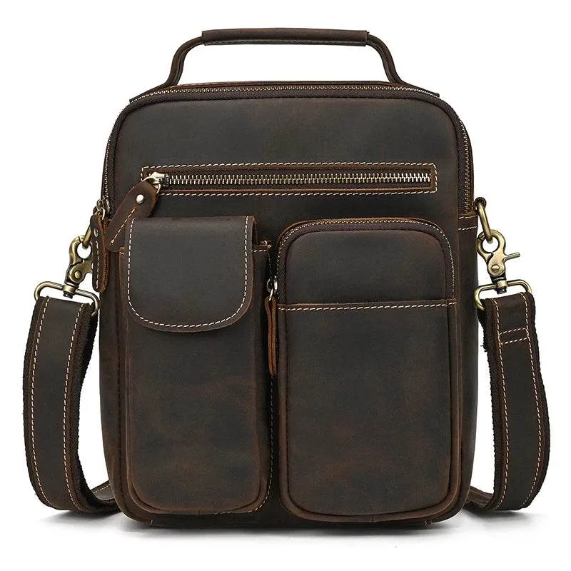 Retro Style Leather Shoulder Bag Men’s Crossbody Messenger Bag