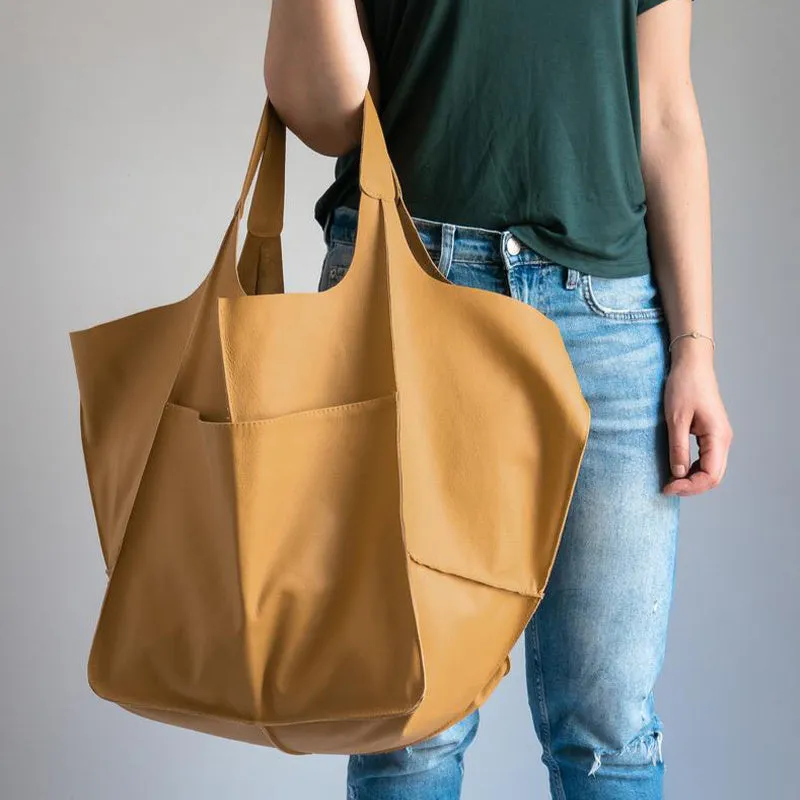 Rretro Big Tote Bag, Solid Color Large-capacity Zipper Shoulder Tote Bags, Multifunction Handbags
