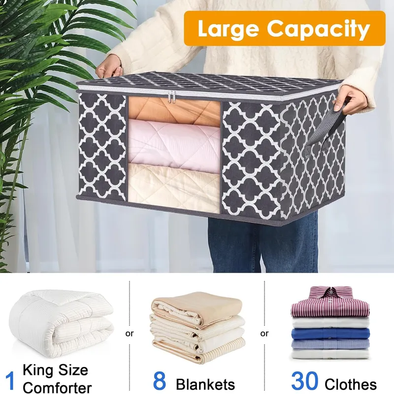 Rynx | Multi Pack Large Cape Closet Organization and Storage Containers for Clothes & Blankets
