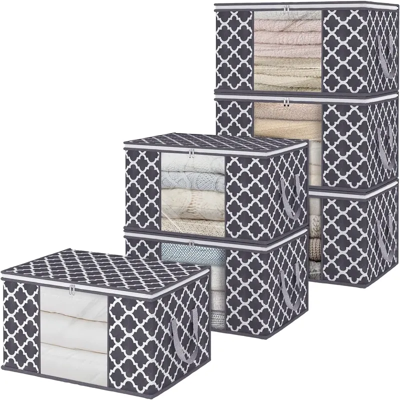 Rynx | Multi Pack Large Cape Closet Organization and Storage Containers for Clothes & Blankets