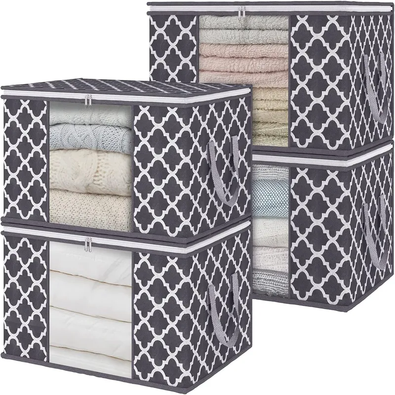 Rynx | Multi Pack Large Cape Closet Organization and Storage Containers for Clothes & Blankets
