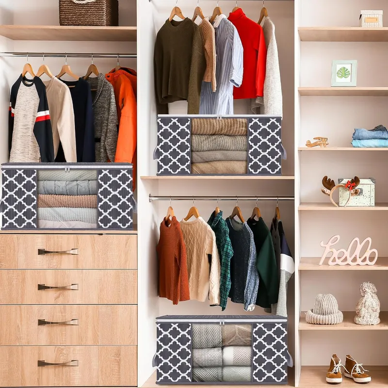 Rynx | Multi Pack Large Cape Closet Organization and Storage Containers for Clothes & Blankets