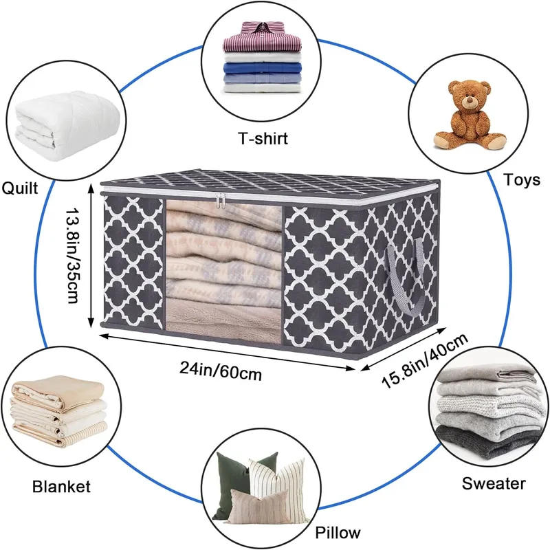 Rynx | Multi Pack Large Cape Closet Organization and Storage Containers for Clothes & Blankets