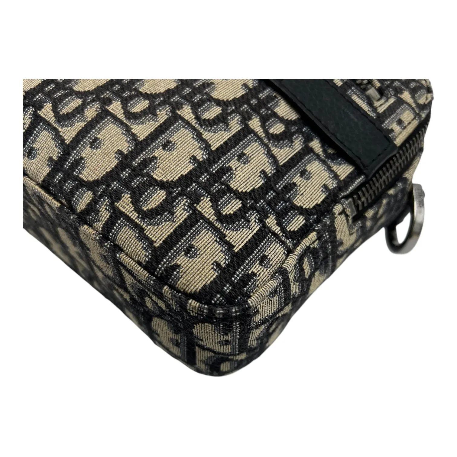 Safari Crossbody Bag Blue in Jacquard, Silver hardware
