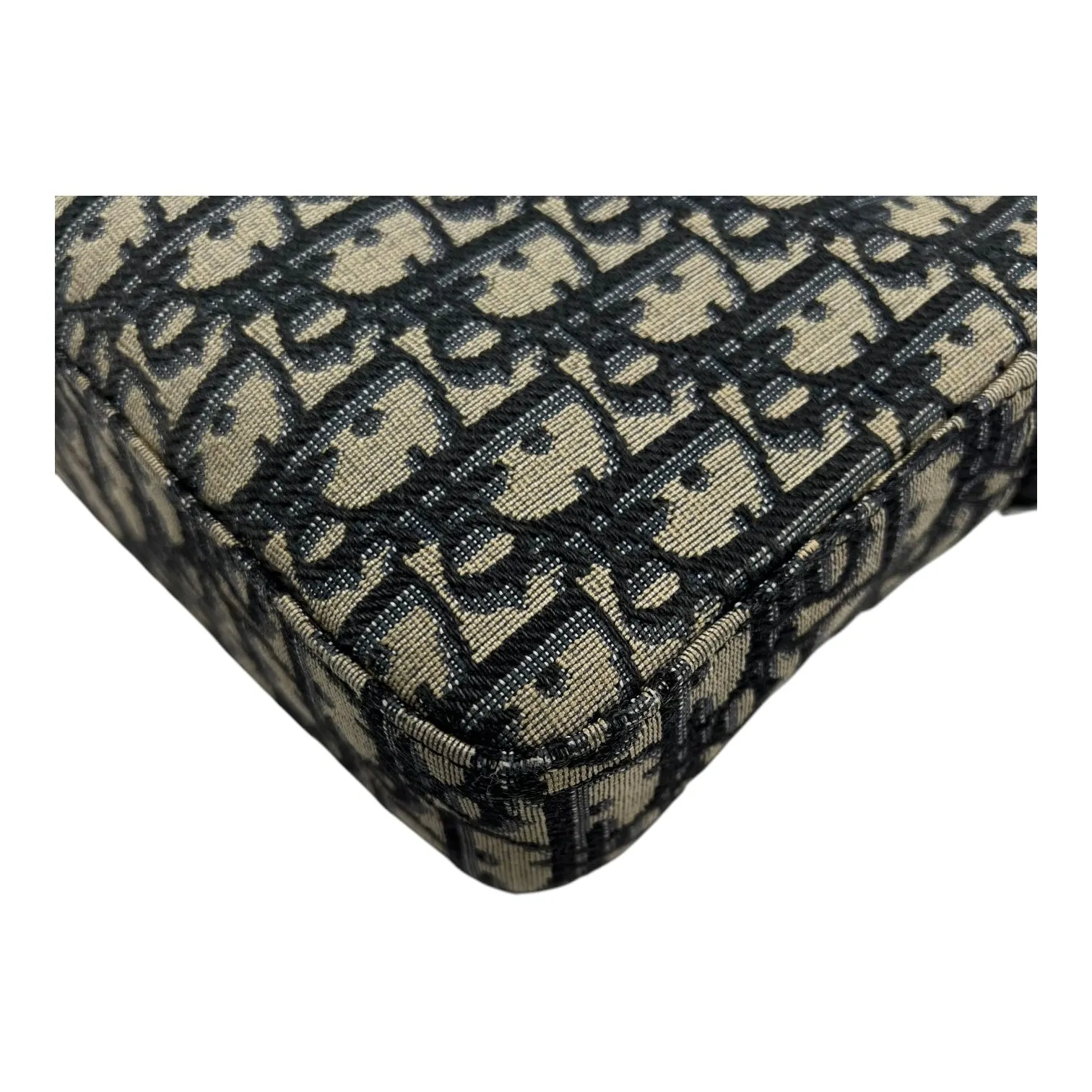 Safari Crossbody Bag Blue in Jacquard, Silver hardware