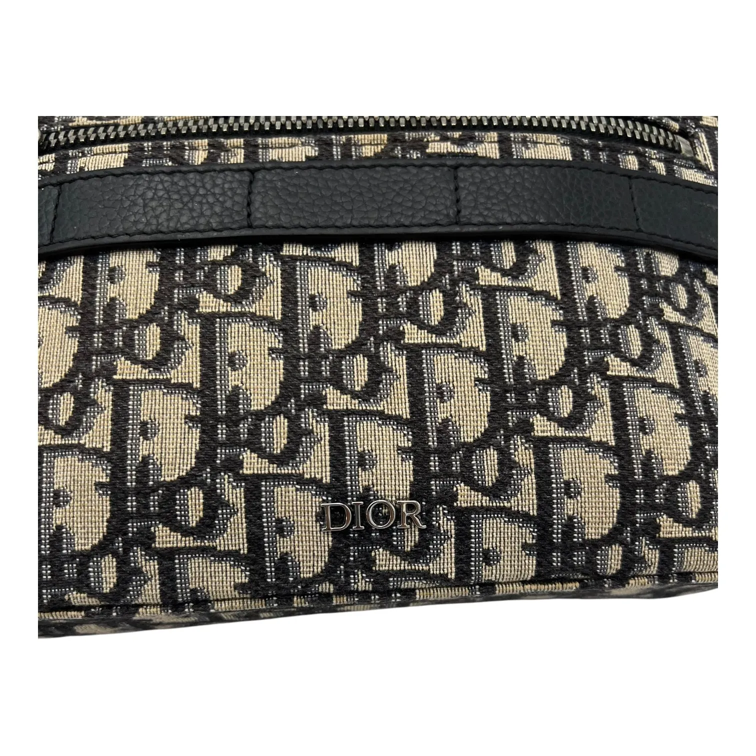 Safari Crossbody Bag Blue in Jacquard, Silver hardware