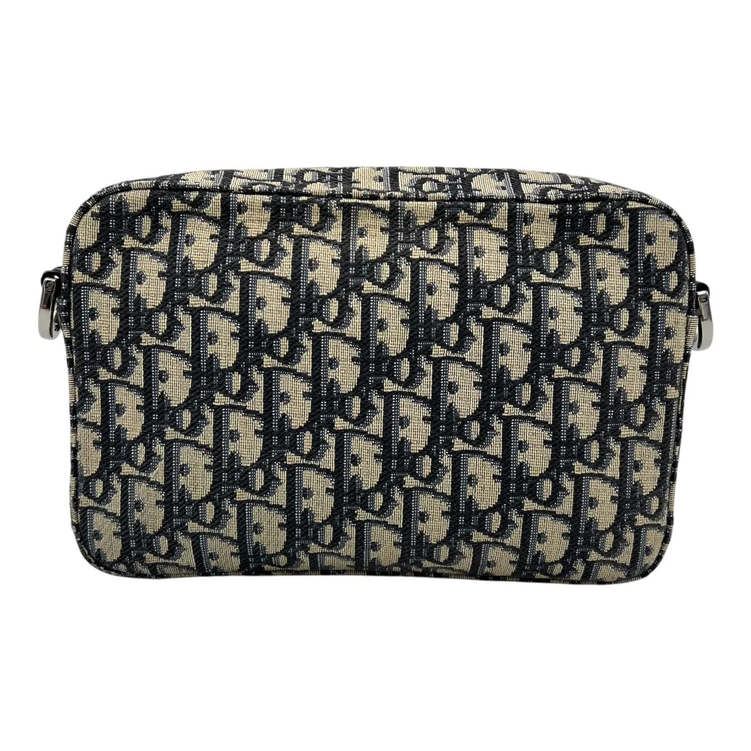 Safari Crossbody Bag Blue in Jacquard, Silver hardware