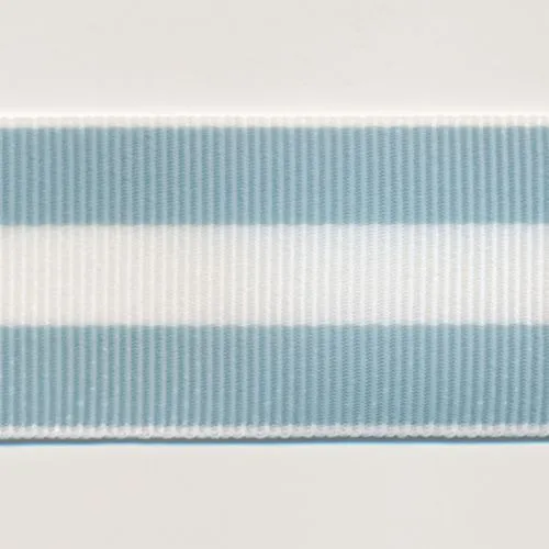 Stripe Grosgrain Ribbon #12 Sax & White