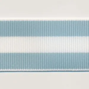 Stripe Grosgrain Ribbon #12 Sax & White