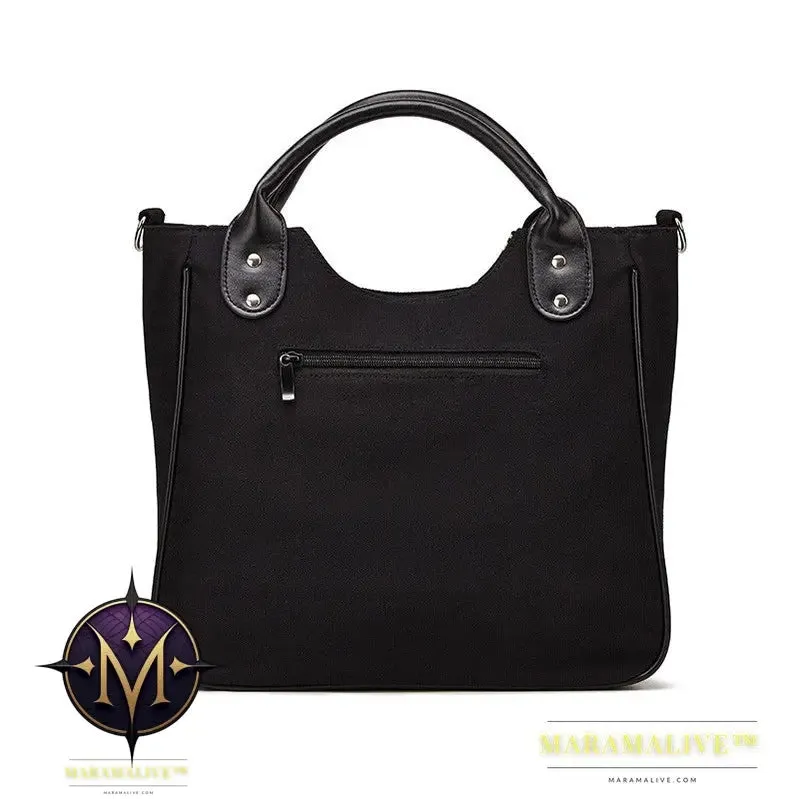 Studded canvas shoulder messenger bag