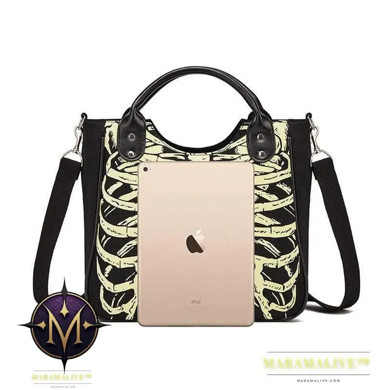 Studded canvas shoulder messenger bag