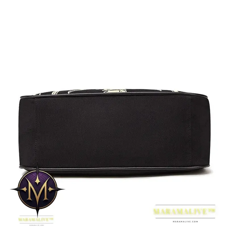 Studded canvas shoulder messenger bag