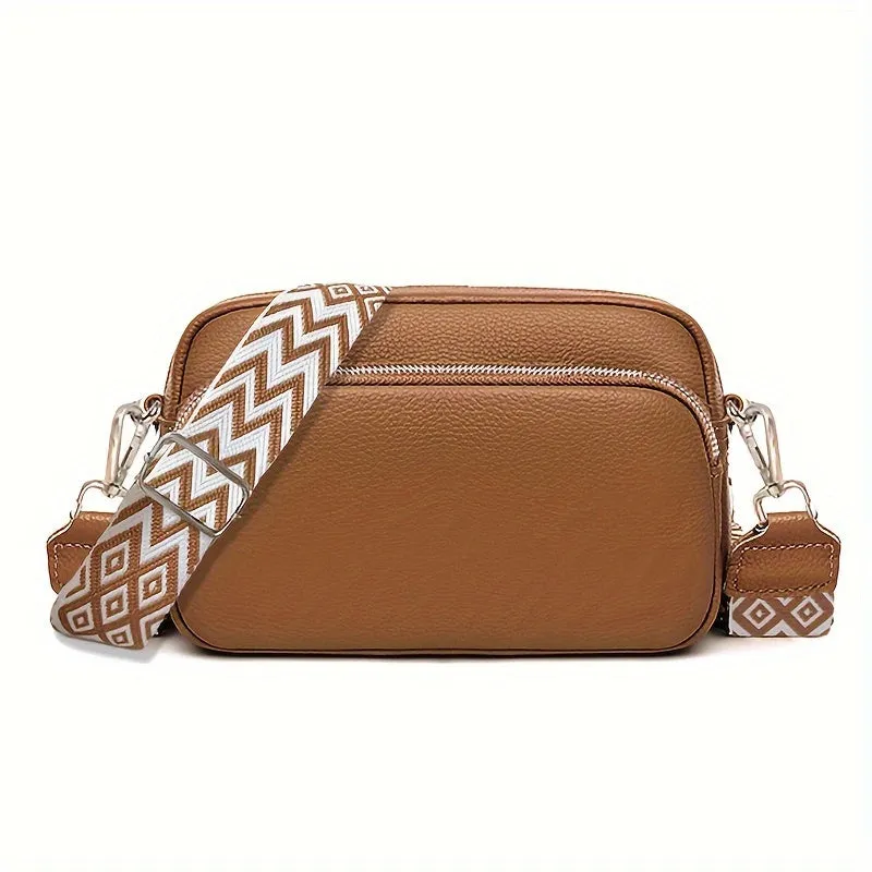 Stylish Womens Crossbody Bag Geometric Pattern Compact Messenger Bag