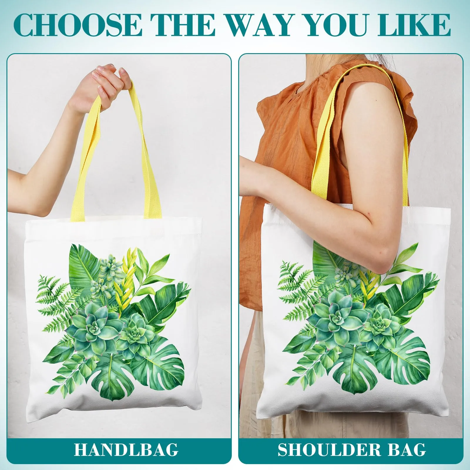 Sweetude 60 Pack Sublimation Canvas Tote bags Cosmetic Bags Bulk Reusable Blank Grocery Bags Printing Heat Transfer Makeup Bags Shopping Bags for DIY Craft Valentine Wedding Gift