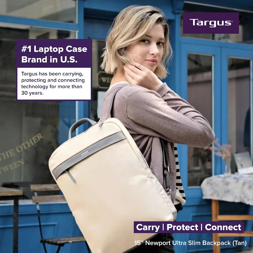 Targus 15” Newport Ultra Slim Backpack - Tan