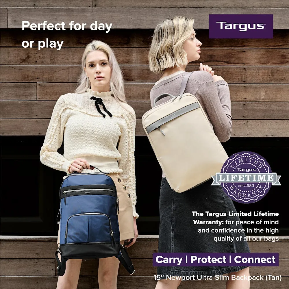 Targus 15” Newport Ultra Slim Backpack - Tan