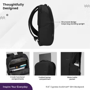 Targus Cypress EcoSmart 15.6" Slim Backpack - Black
