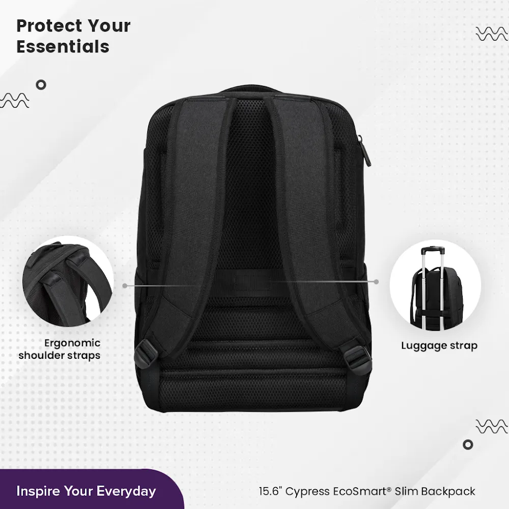 Targus Cypress EcoSmart 15.6" Slim Backpack - Black