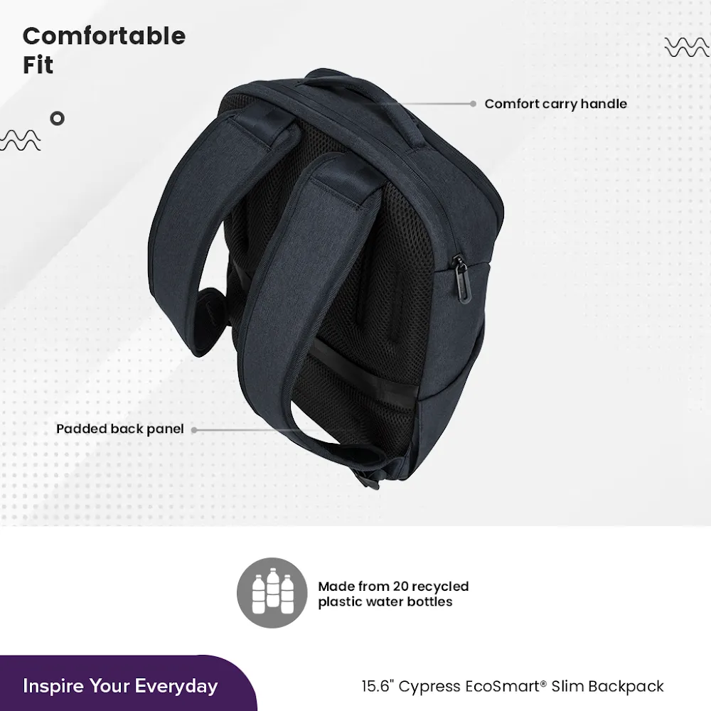 Targus Cypress EcoSmart 15.6" Slim Backpack - Navy