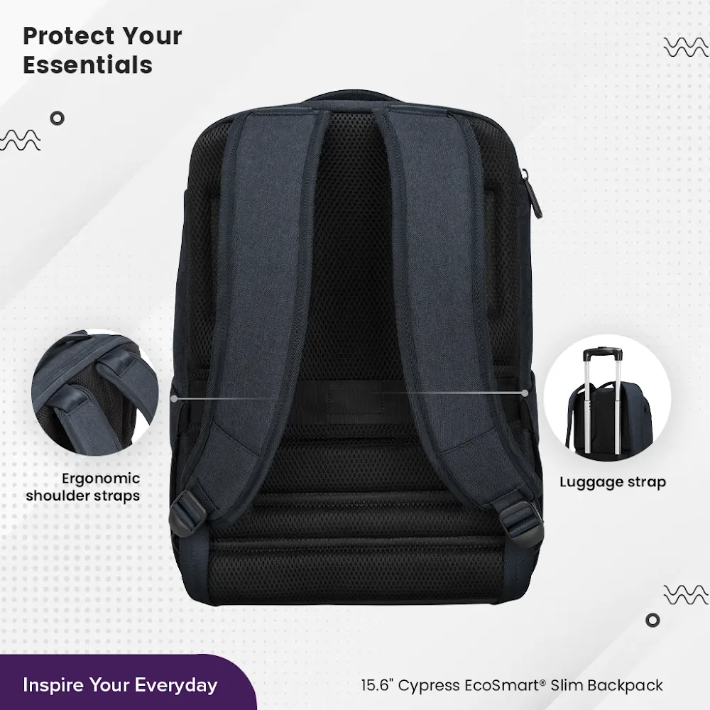 Targus Cypress EcoSmart 15.6" Slim Backpack - Navy