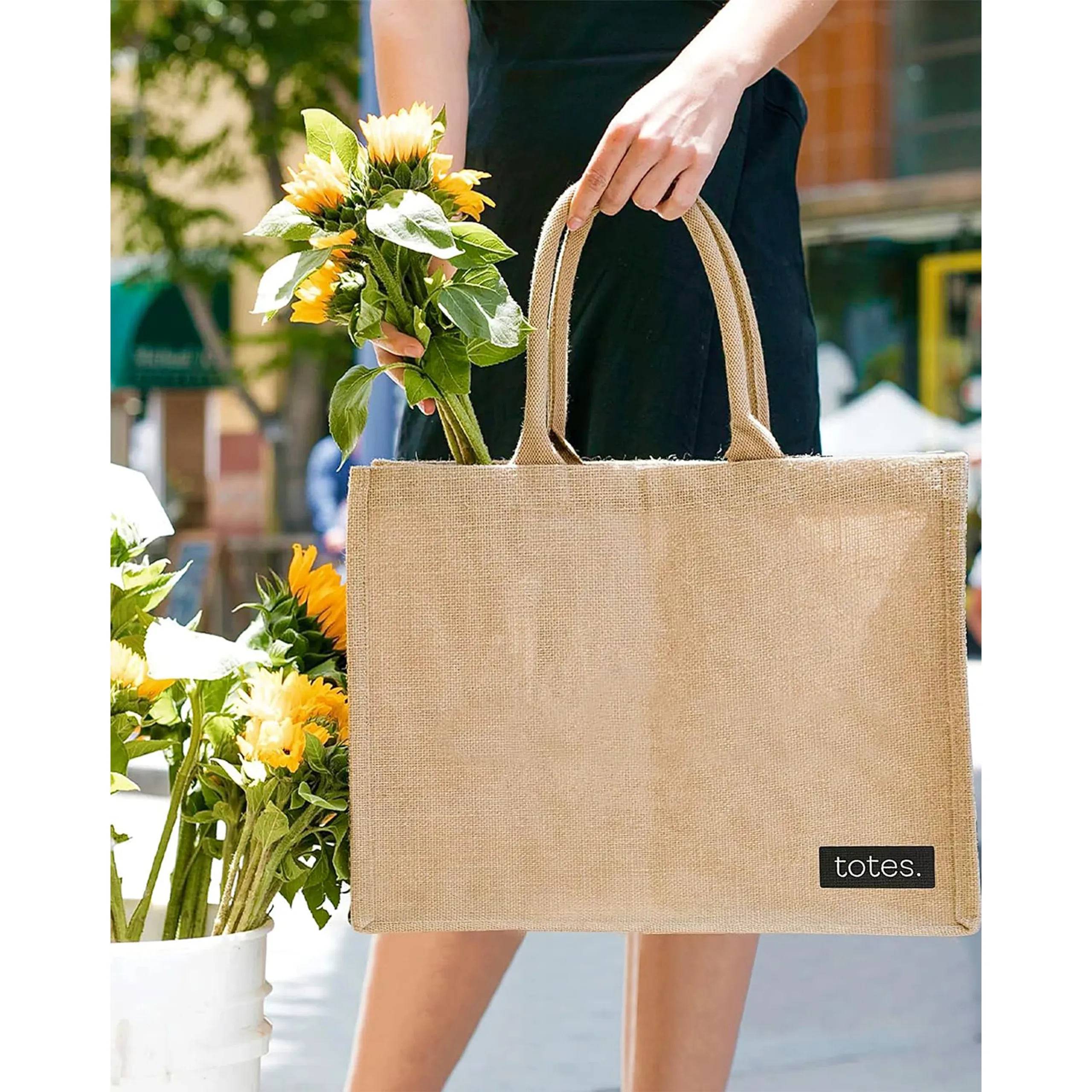 totes. Extra Large Burlap Bag with Handles