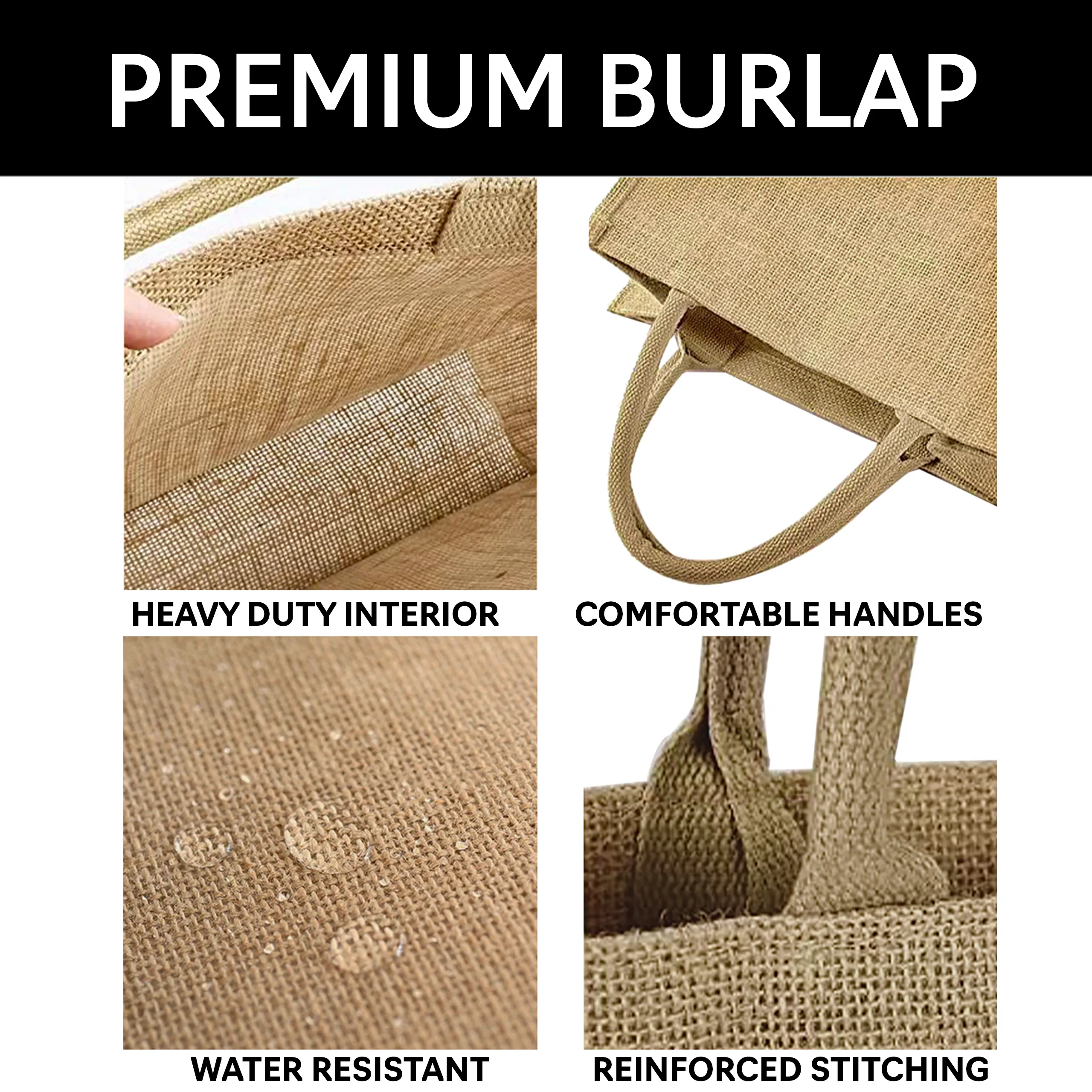 totes. Extra Large Burlap Bag with Handles