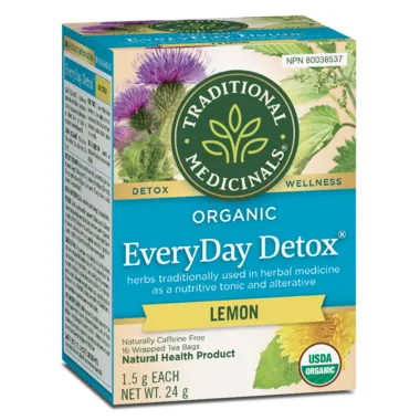 Traditional Medicinals Organic Everyday Detox Lemon Tea 16 Tea Bags
