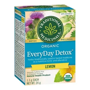 Traditional Medicinals Organic Everyday Detox Tea - Lemon (16 Tea Bags)