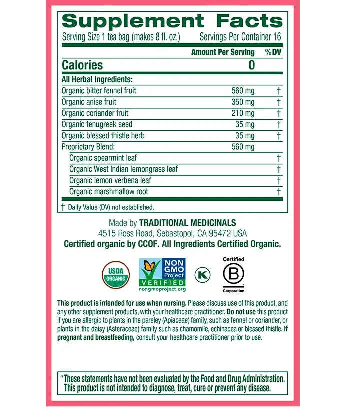 Traditional Medicinals - Organic Mother’s Milk® Tea, 16 Bags
