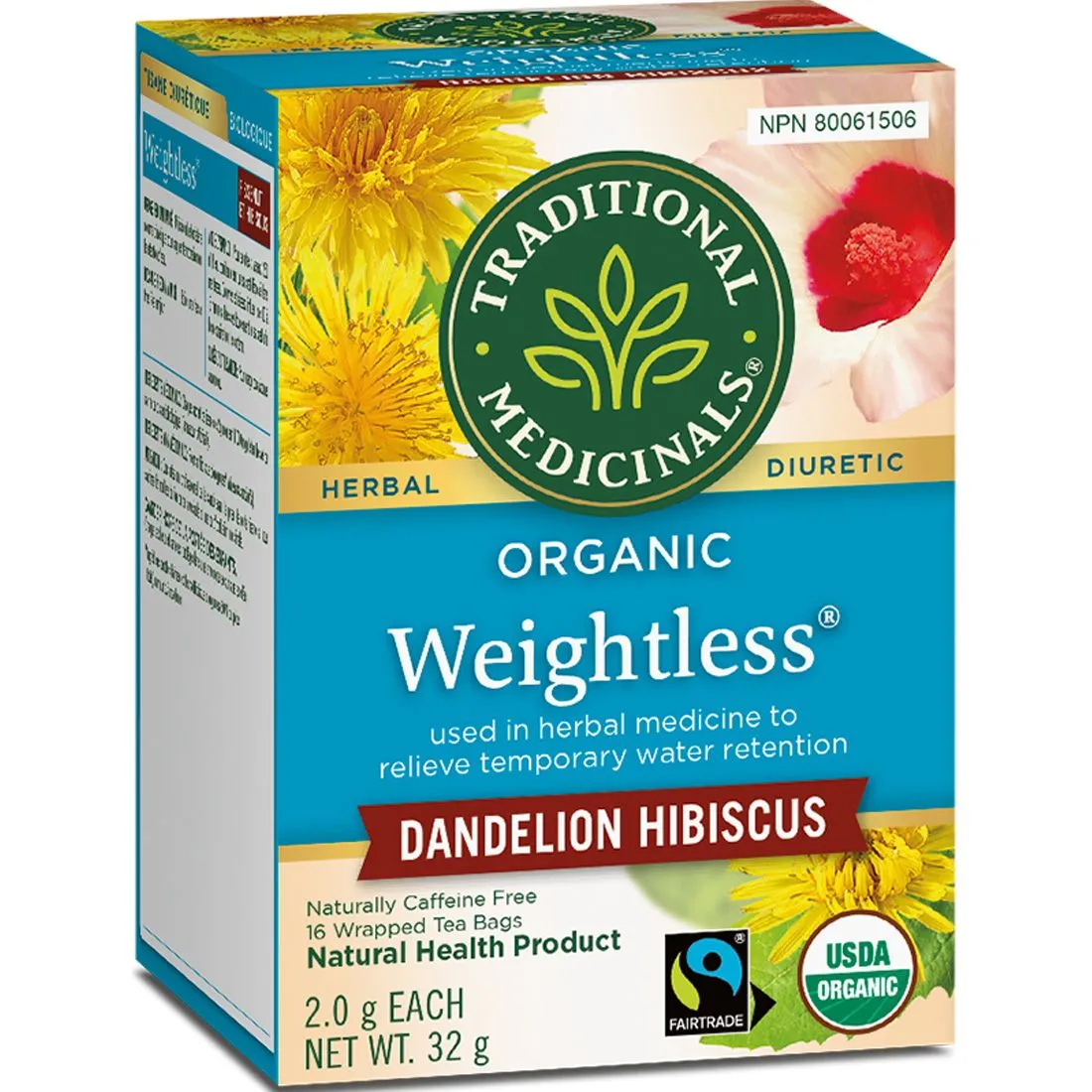Traditional Medicinals Weightless - Dandelion Hibiscus (16 Tea Bags)