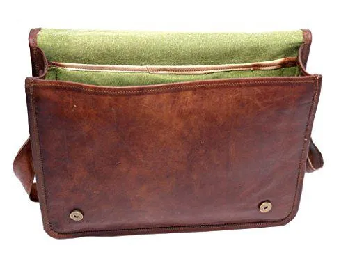 TUZECH Genuine Leather Bag Handmade Vintage Rustic Cross Body Messenger Courier Satchel Bag Gift Men Women Its Laptop