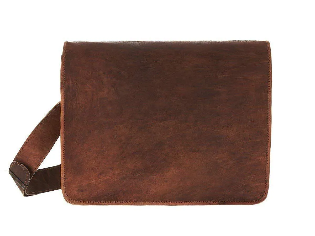 TUZECH Genuine Leather Bag Handmade Vintage Rustic Cross Body Messenger Courier Satchel Bag Gift Men Women Its Laptop