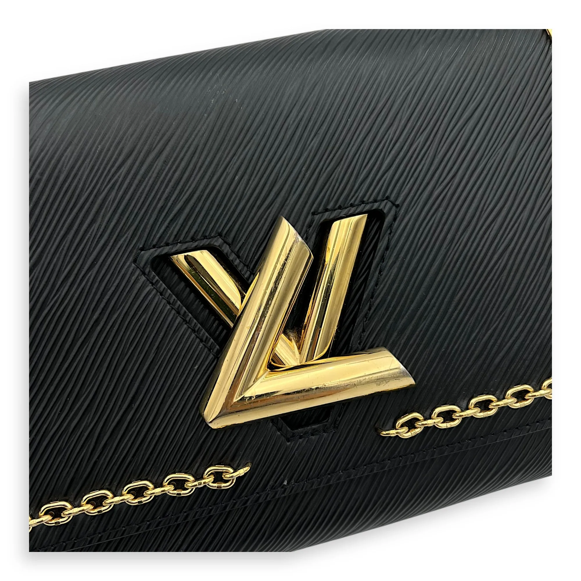 Twist Crossbody Bag MM Black in Epi Leather, Gold hardware