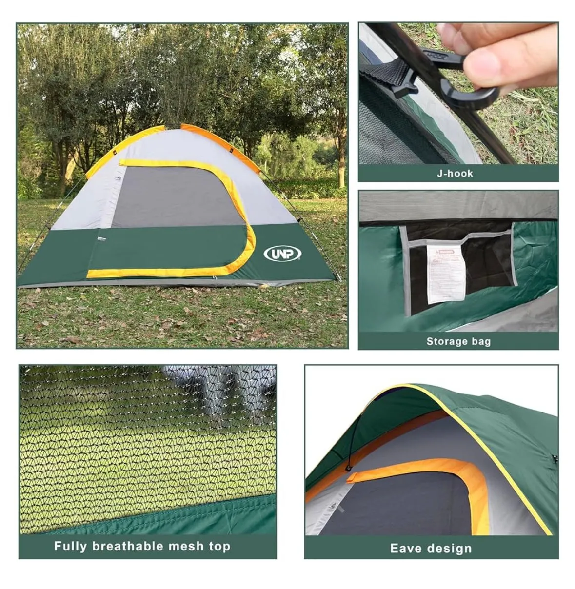 UNP Camping Tent 2/3/4/6 Person Dome Tent Easy to Set Up for Camping Lightweight Camping Tent Portable Camping Tent for Outdoor and Backpacking Beaches