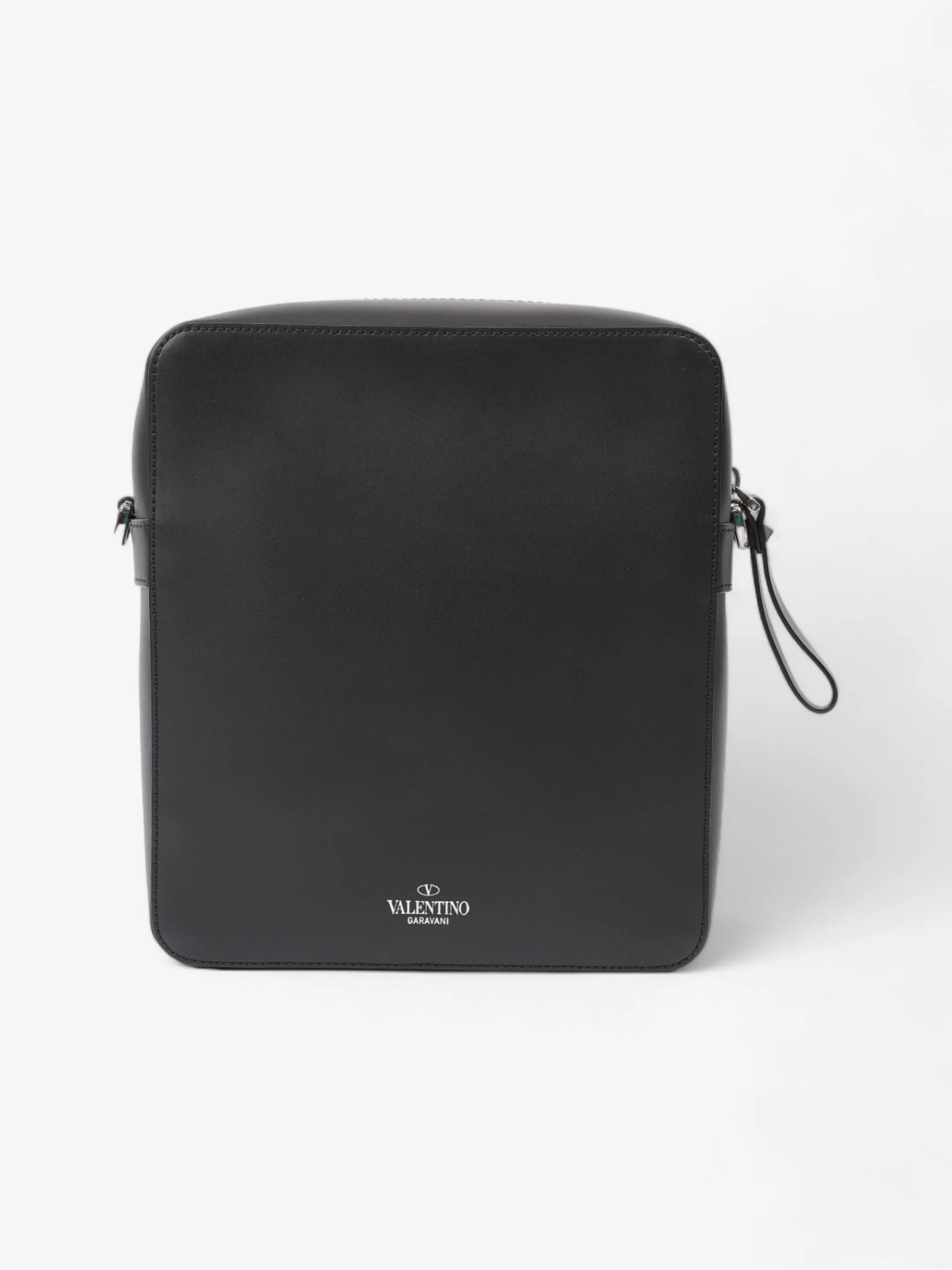 Valentino VLTN Crossbody Bag Black / White Leather Small