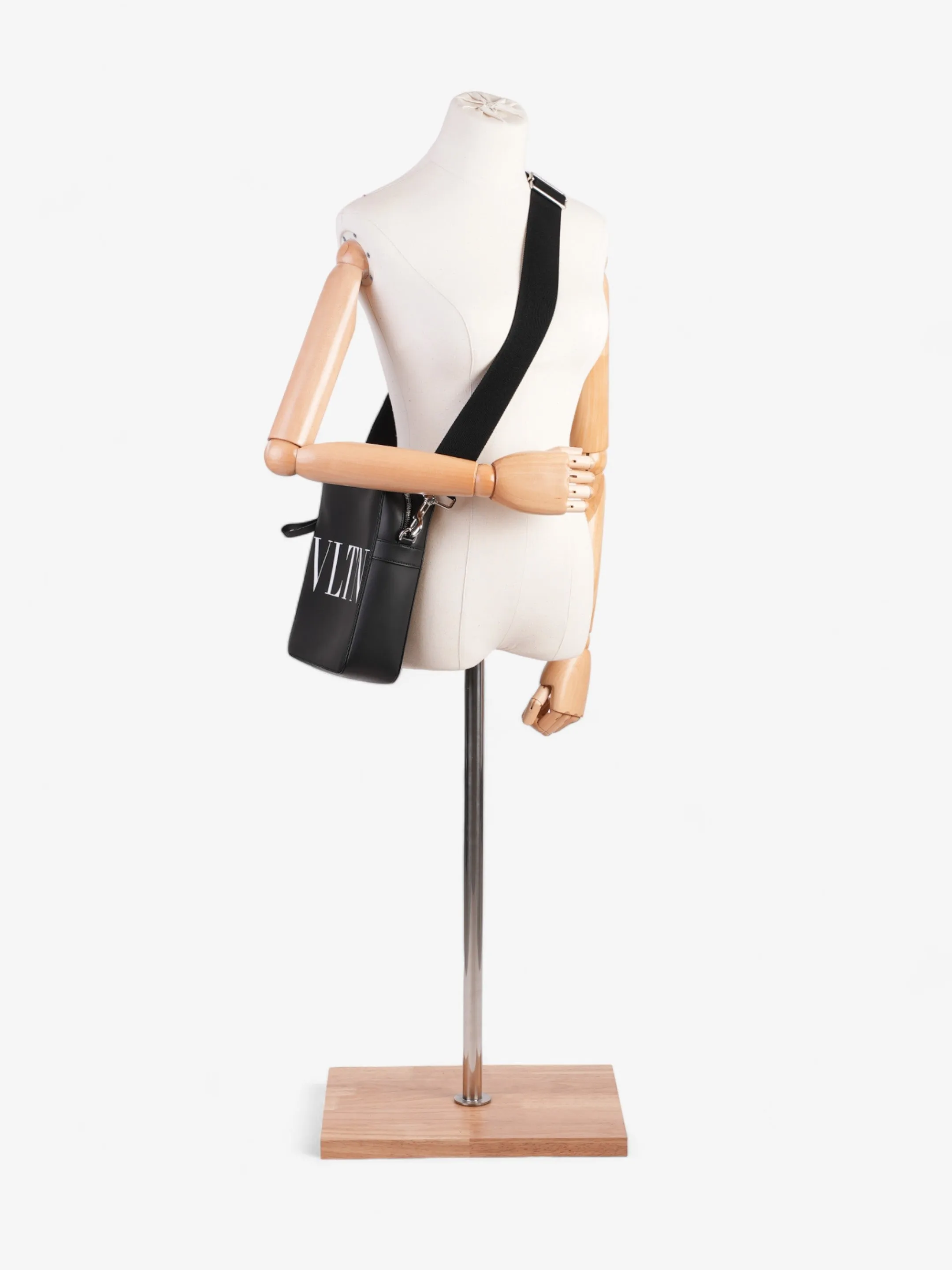 Valentino VLTN Crossbody Bag Black / White Leather Small