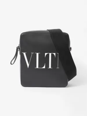 Valentino VLTN Crossbody Bag Black / White Leather Small