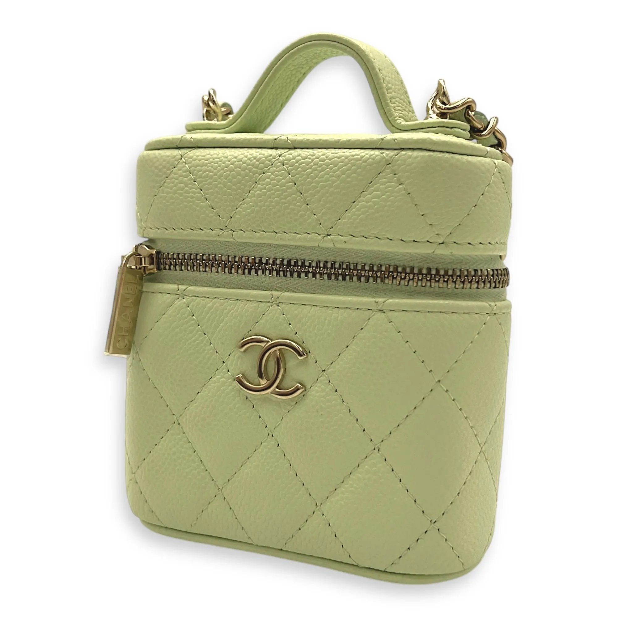 Vanity Mini Crossbody bag in Caviar leather, Gold Hardware