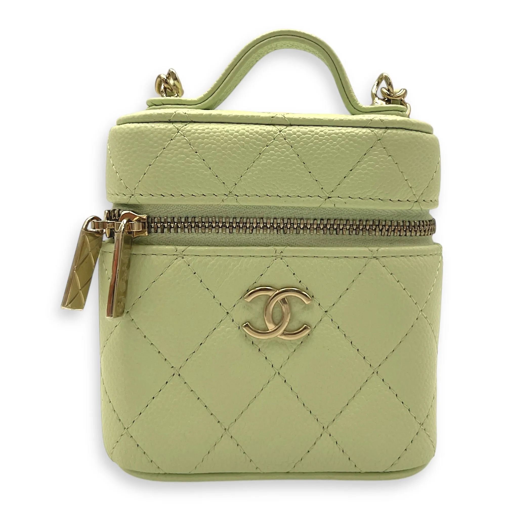 Vanity Mini Crossbody bag in Caviar leather, Gold Hardware
