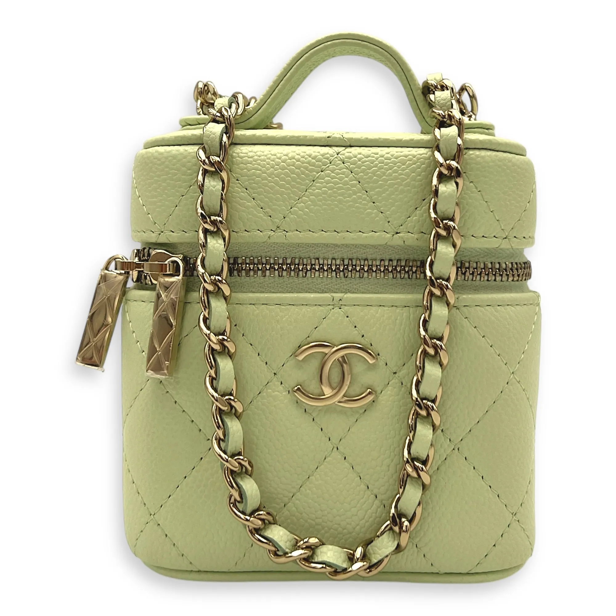 Vanity Mini Crossbody bag in Caviar leather, Gold Hardware