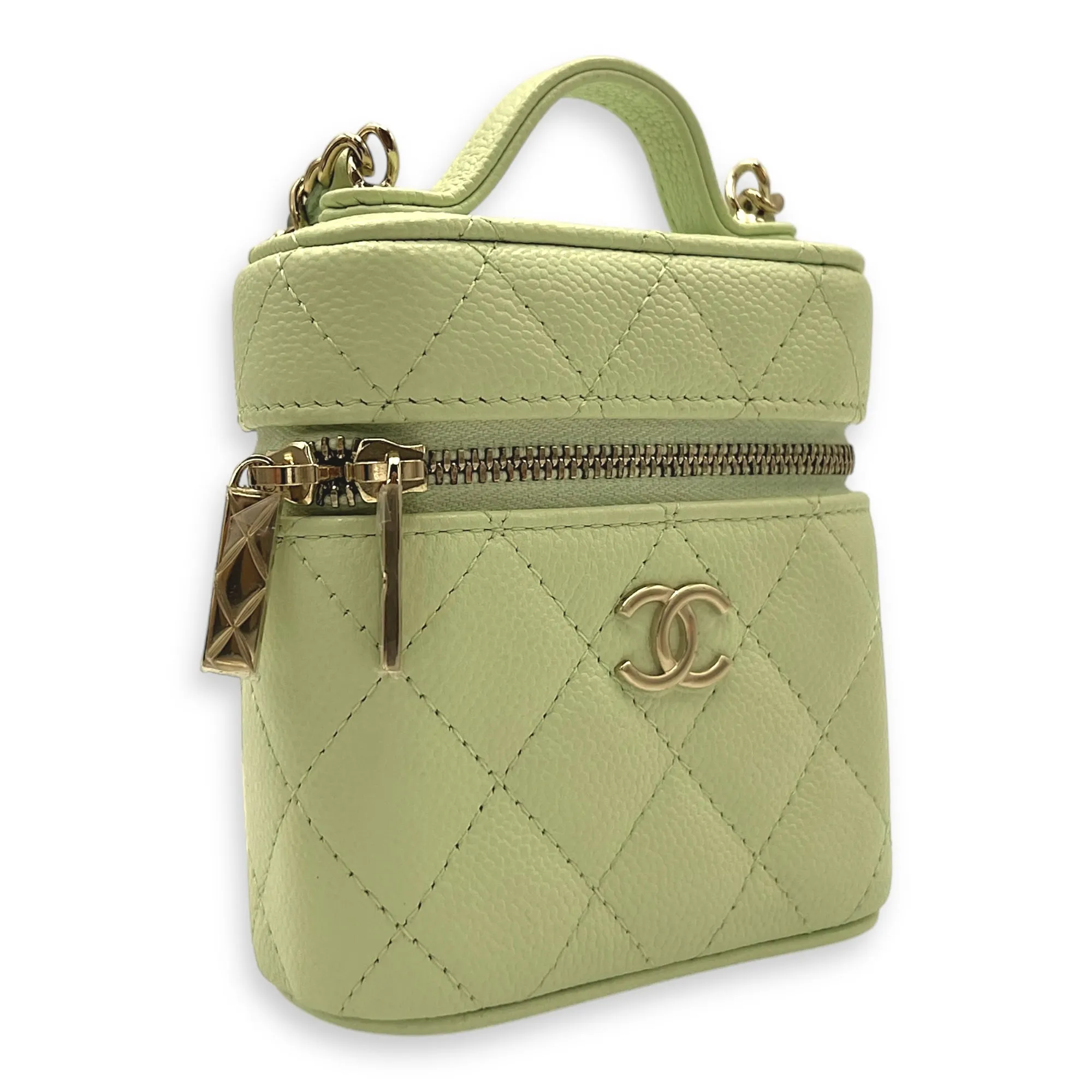 Vanity Mini Crossbody bag in Caviar leather, Gold Hardware