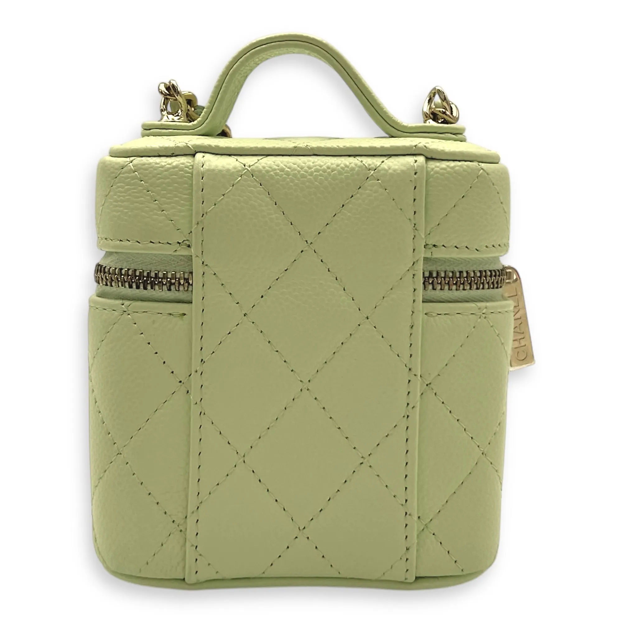 Vanity Mini Crossbody bag in Caviar leather, Gold Hardware