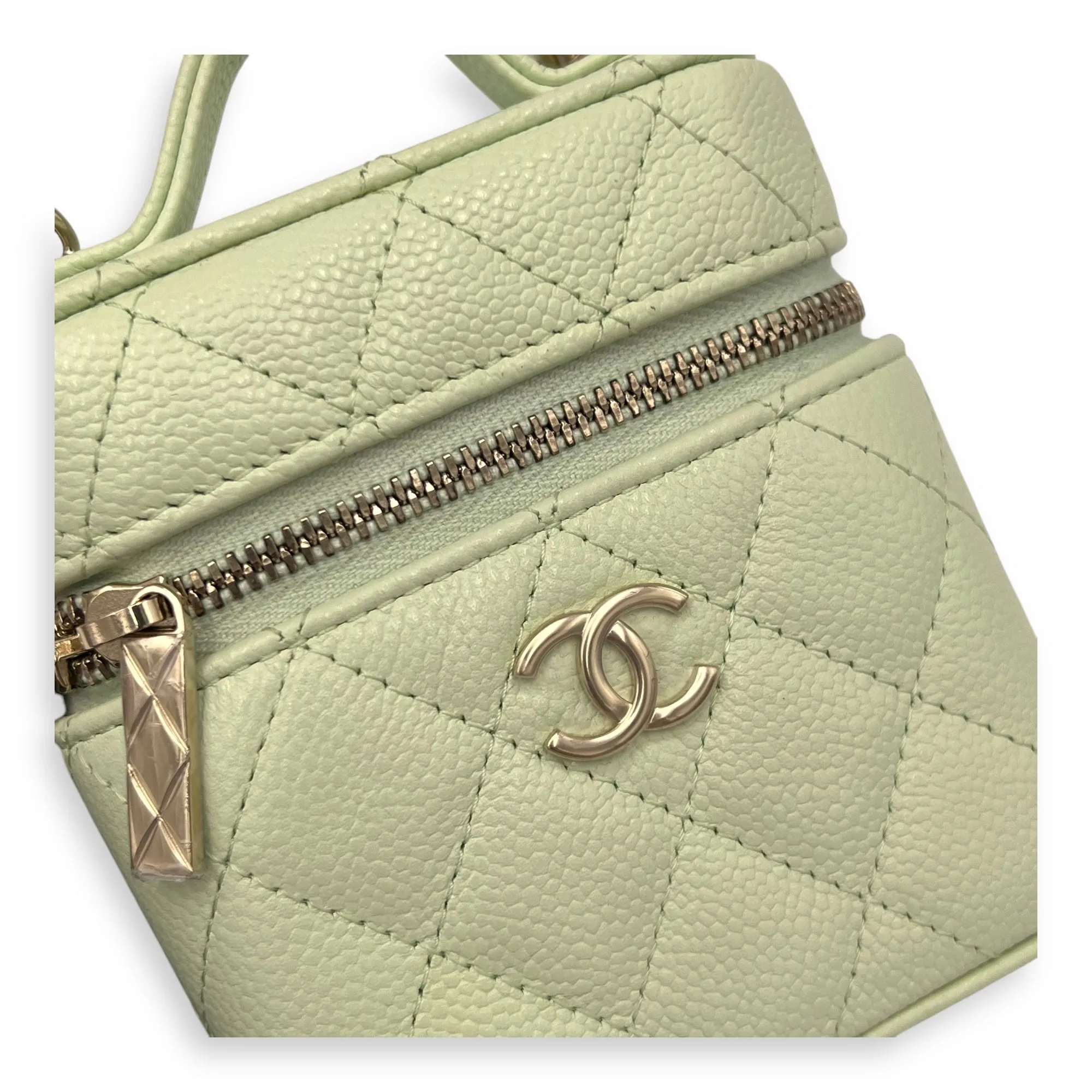 Vanity Mini Crossbody bag in Caviar leather, Gold Hardware